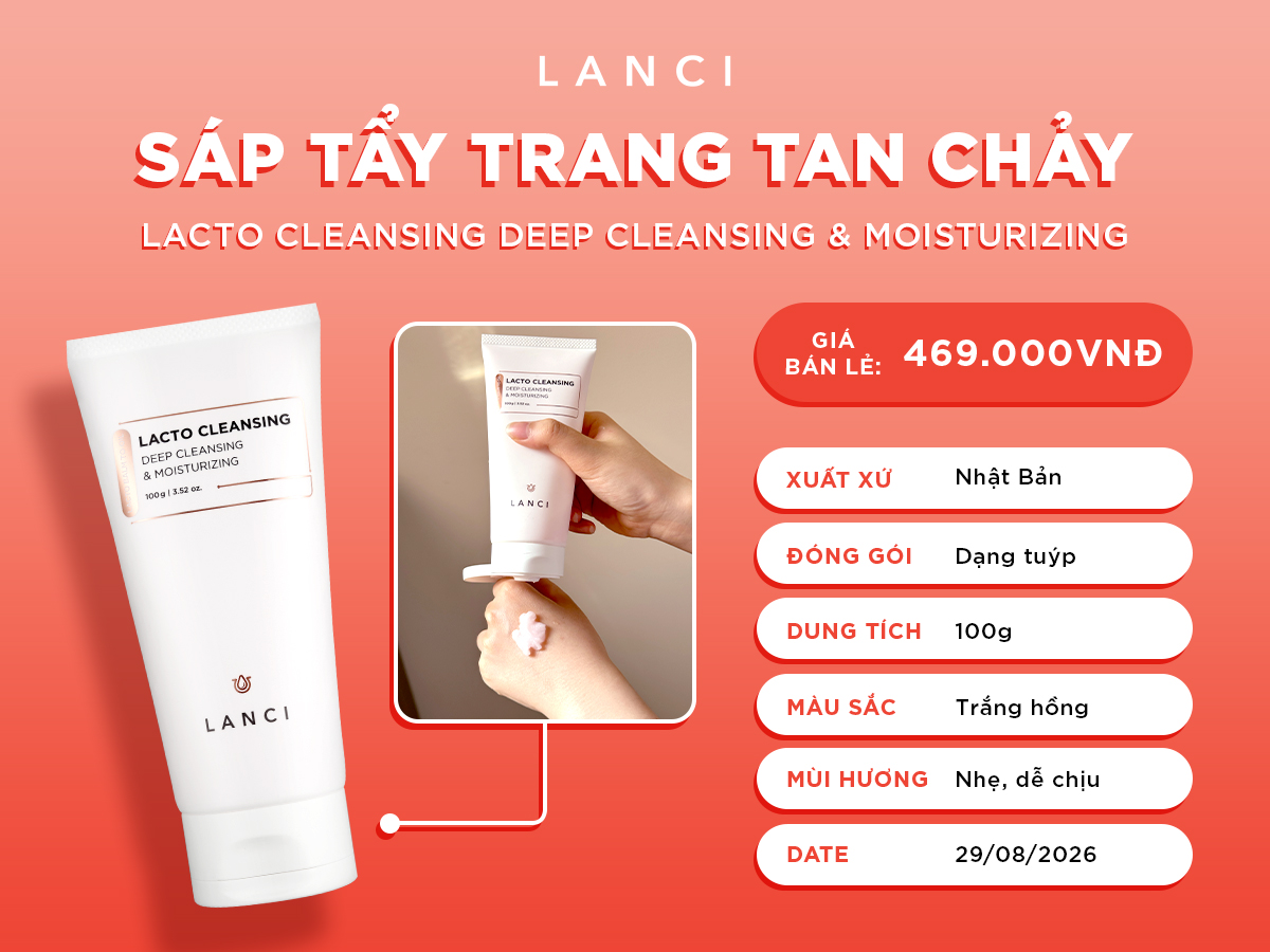 Mô tả Sáp tẩy trang LANCI làm sạch sâu giảm mụn đầu đen, da mịn mướt không khô căng 100g - 1