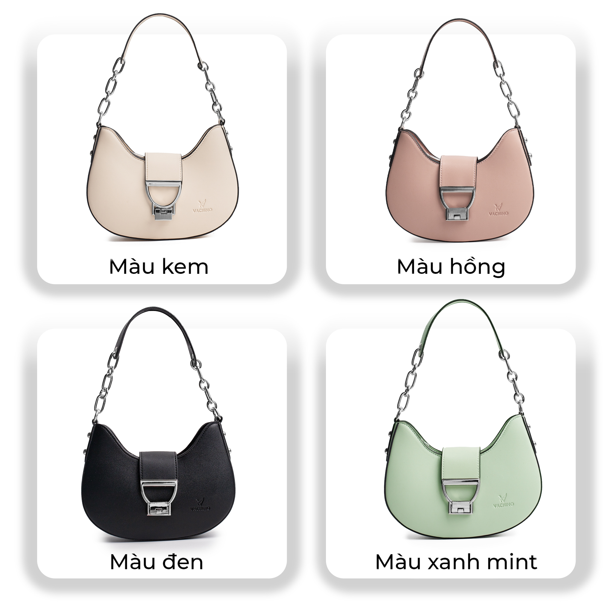 Mô tả Túi xách nữ sang chảnh đáy tròn Love Charm VACHINO-TX042 - 5