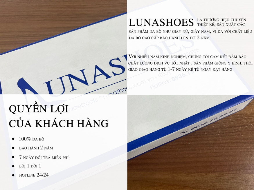 Giày LUNASHOES 2520 chất da bò mềm