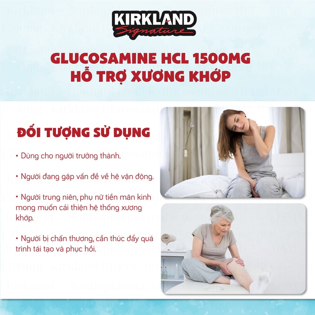 Kirkland Glucosamine HCL MSM - Mặt sau