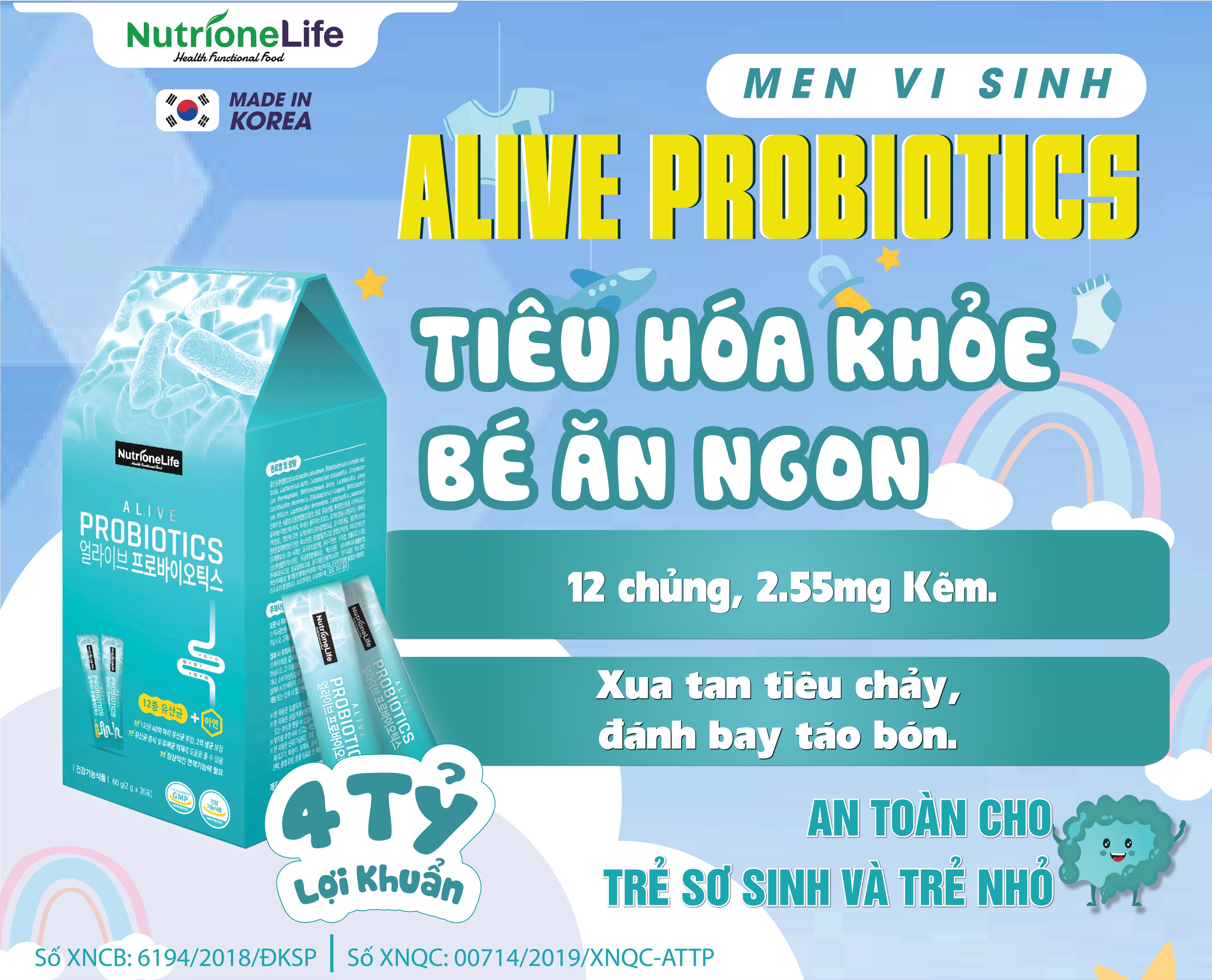 Mô tả COMBO 3 Hộp Men Vi Sinh Alive Probiotics 12 Chủng Lợi Khuẩn Và Kẽm Giúp Tiêu Hóa Khỏe, Tăng Hấp Thu 2g/Gói - 1
