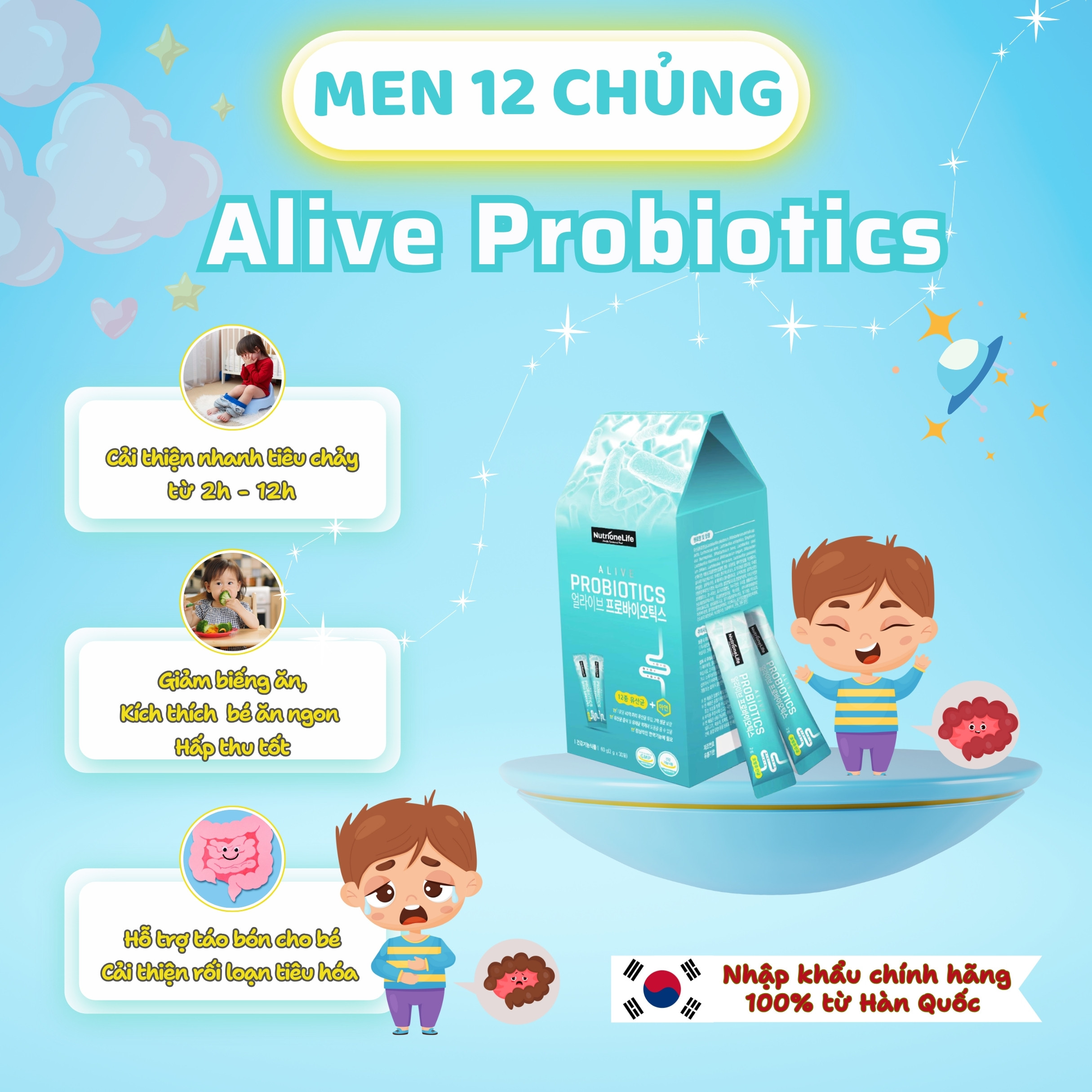 Mô tả COMBO 3 Hộp Men Vi Sinh Alive Probiotics 12 Chủng Lợi Khuẩn Và Kẽm Giúp Tiêu Hóa Khỏe, Tăng Hấp Thu 2g/Gói - 2