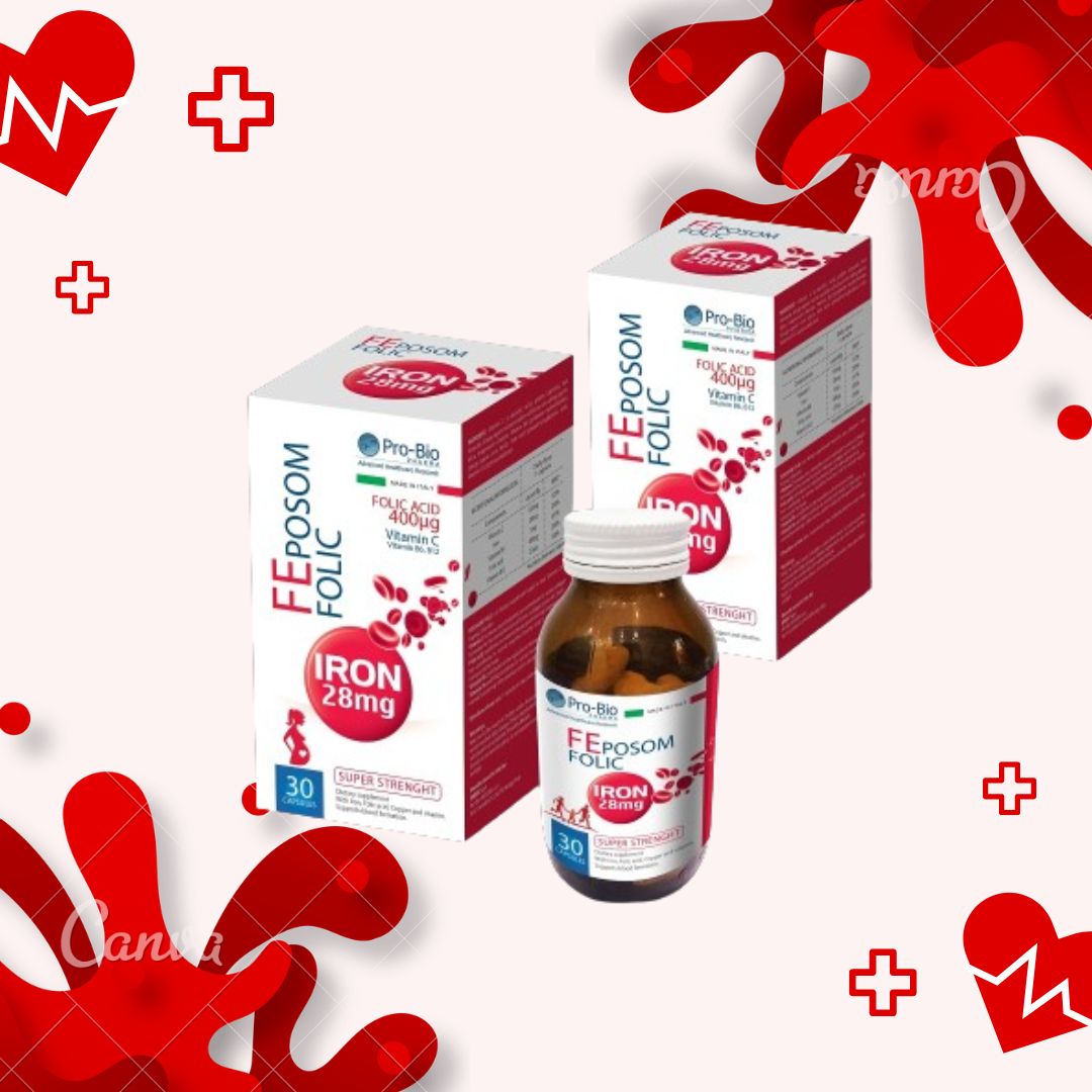 Viên uống FEPOSOM FOLIC - Viên sắt hữu cơ cho bà bầu hỗ trợ bổ sung và ...