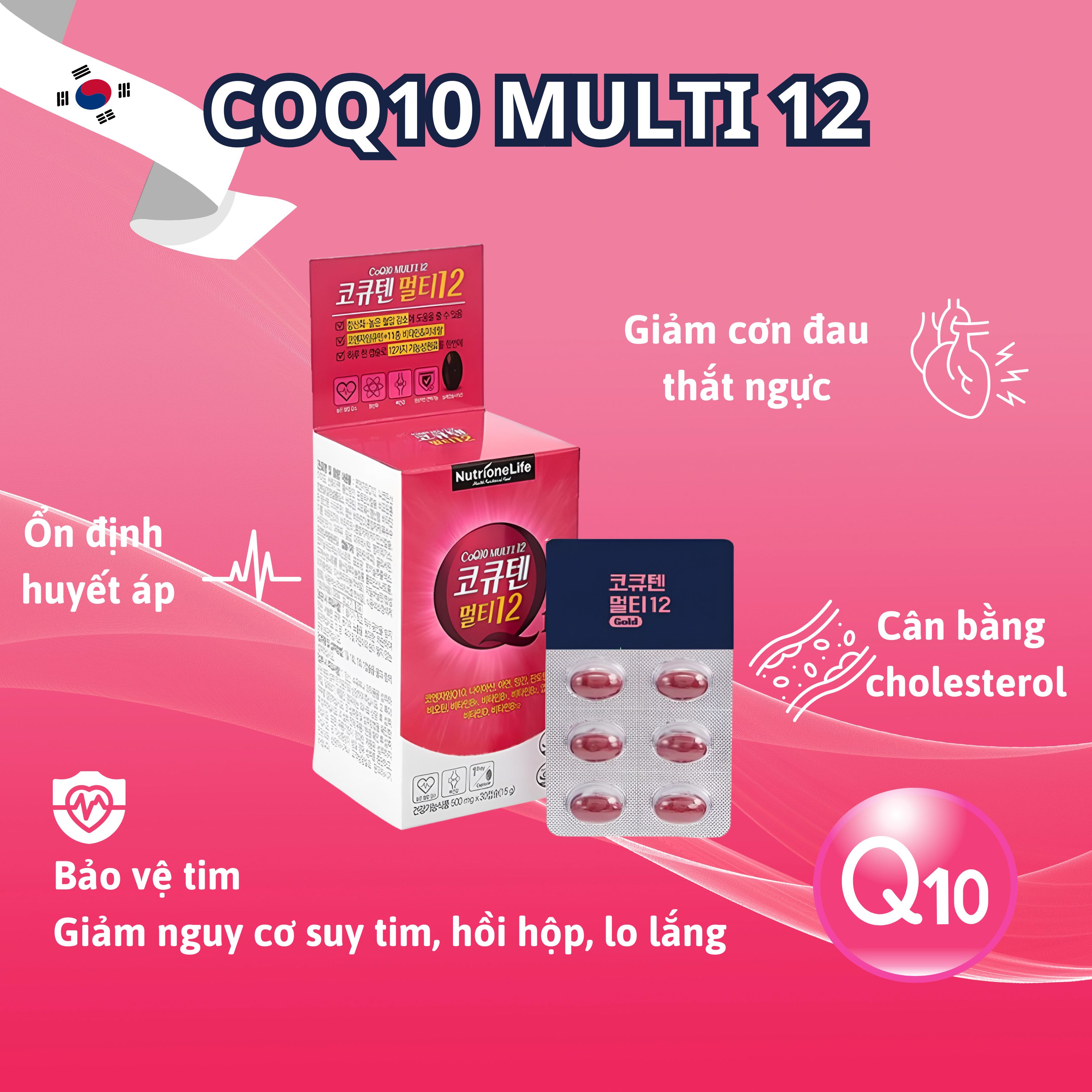 Mô tả COMBO 2 Hộp NUTRIONELIFE CoQ10 Multi 12 Bảo Vệ Tim Mạch, Ổn Định Huyết Áp 500mg/ Viên - 1