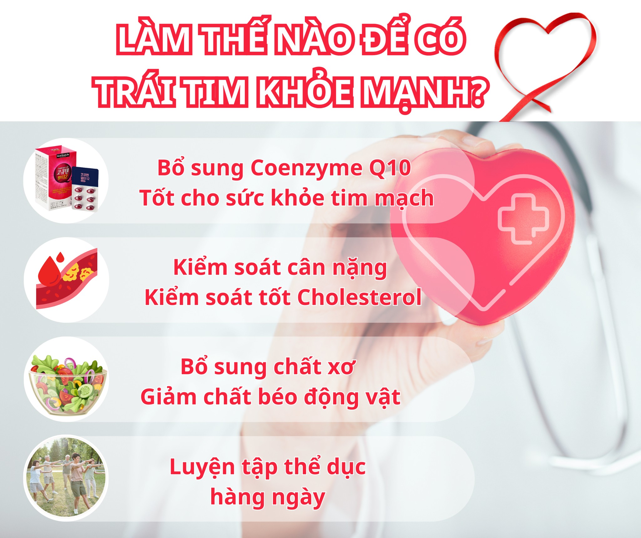 Mô tả COMBO 2 Hộp NUTRIONELIFE CoQ10 Multi 12 Bảo Vệ Tim Mạch, Ổn Định Huyết Áp 500mg/ Viên - 3