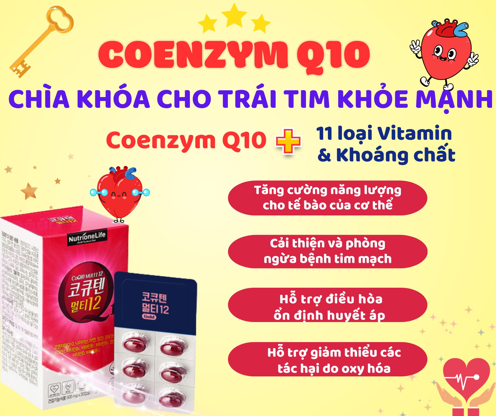 Mô tả COMBO 2 Hộp NUTRIONELIFE CoQ10 Multi 12 Bảo Vệ Tim Mạch, Ổn Định Huyết Áp 500mg/ Viên - 4