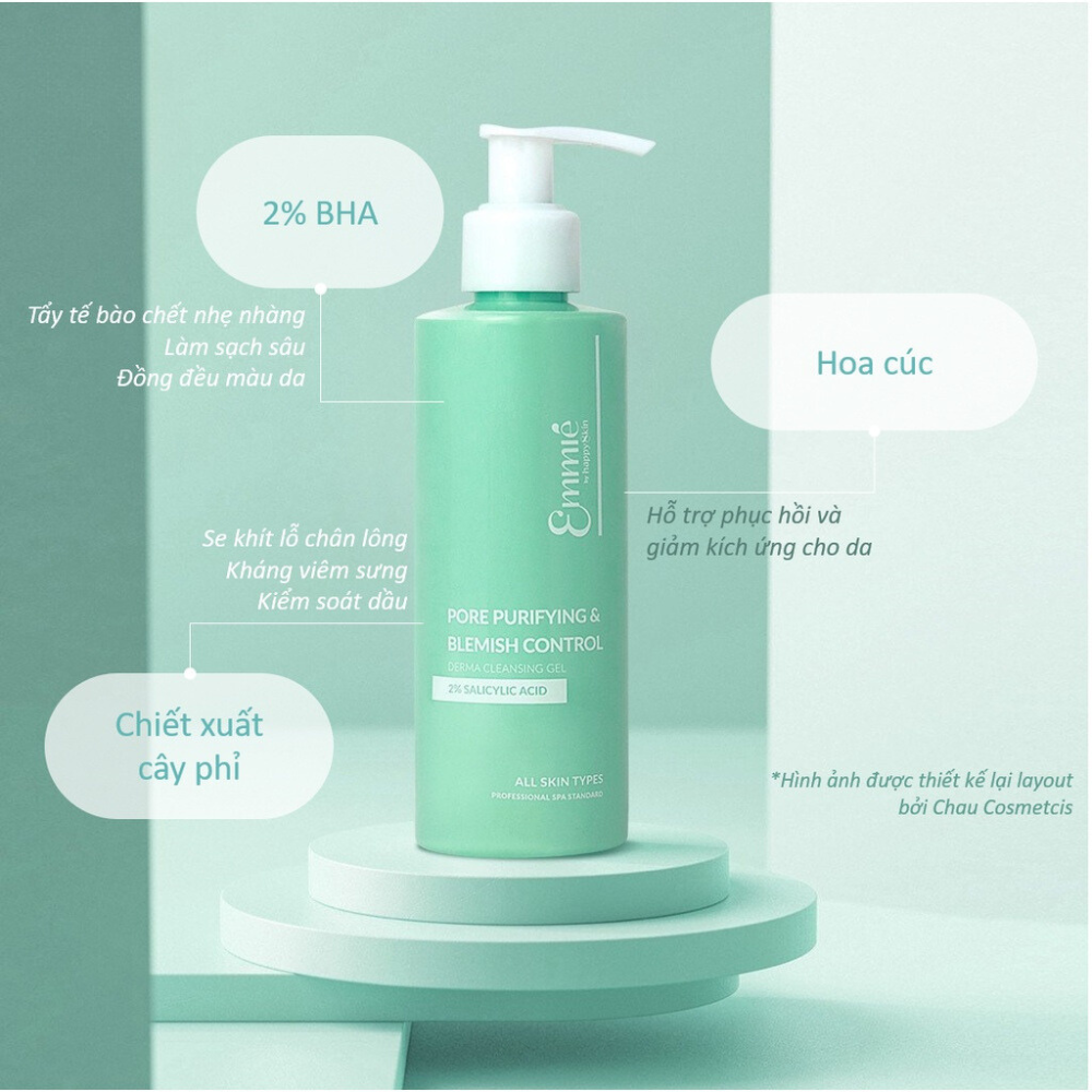 Mô tả Gel Rửa Mặt Sạch Sâu Kiểm Soát Mụn Emmié Pore Purifying & Blemish Control Derma Cleansing 180ml - 2
