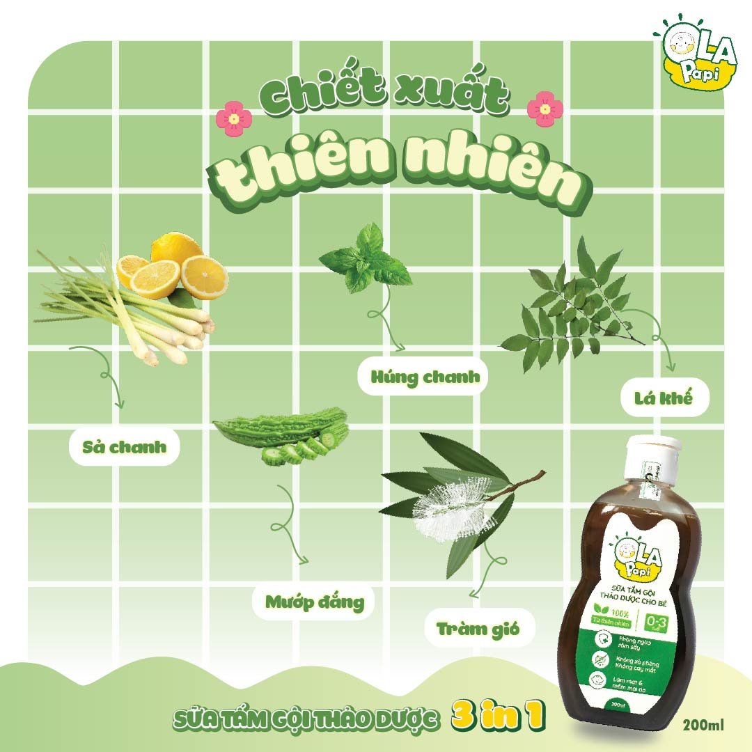 Mô tả Nước tắm ngừa rôm mụn ngứa thảo mộc trẻ em không cay mắt 200ml Mệ Đoan - 4