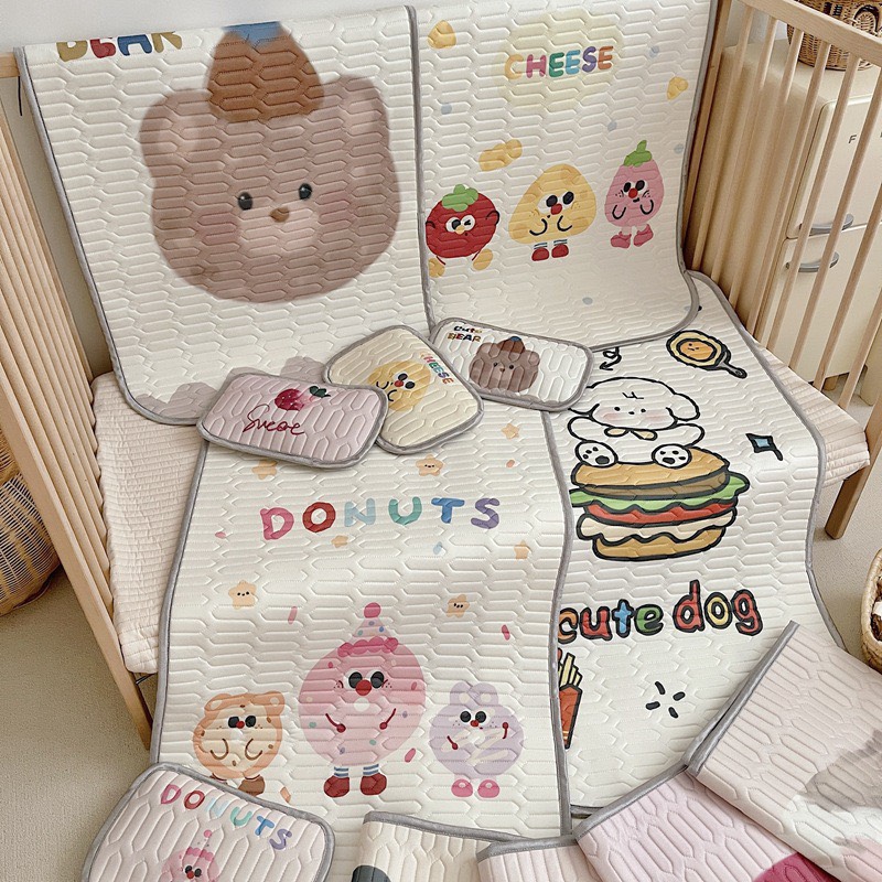 Mô tả Chiếu điều hoà cho bé, chiếu điều hoà cao su non 5D kèm gối lót đầu cho bé nằm nôi, giường tiện lợi - 2
