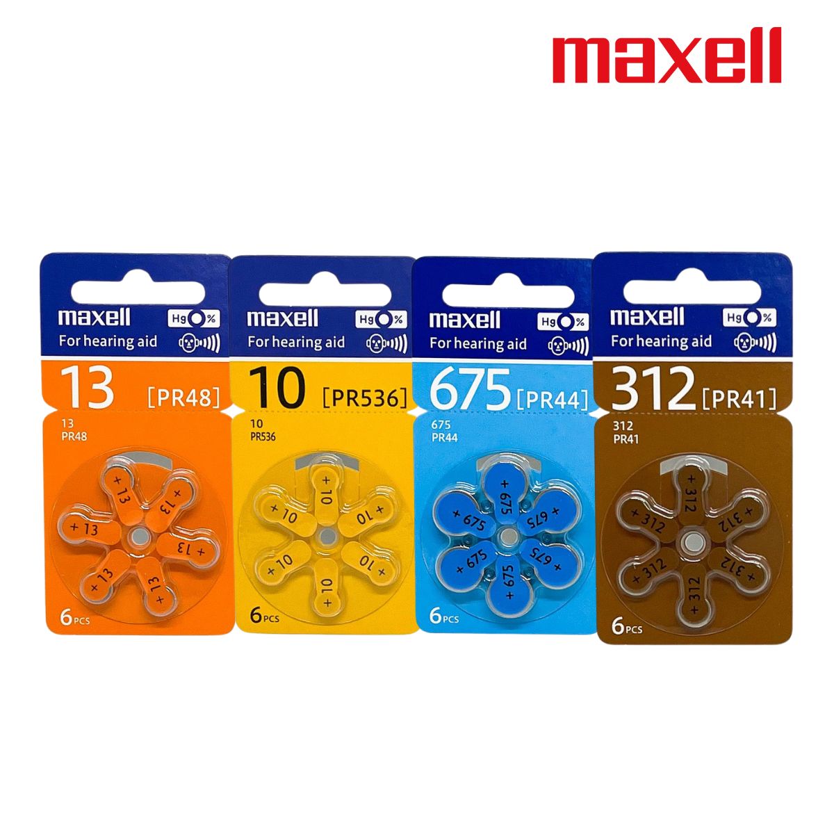 Pin máy trợ thính Maxell PR41 ( pin 312 ) / PR44 ( pin 675 ) / PR48 ...