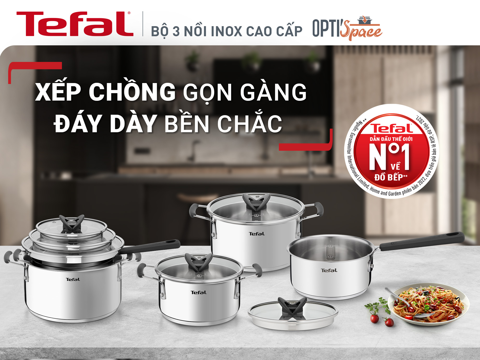 Nồi Inox Tefal Optispace cao cấp | Shopee Việt Nam
