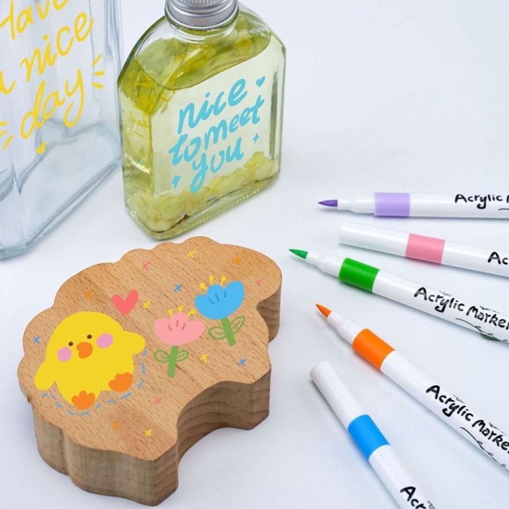 Mô tả Đồ Chơi Bút Màu Acrylic Ngòi Nhọn ( Ngòi Mềm) Vẽ Được Trên Nhiều Chất Liệu Khác Nhau Cho Bé Thoả Sức Sáng Tạo - 3