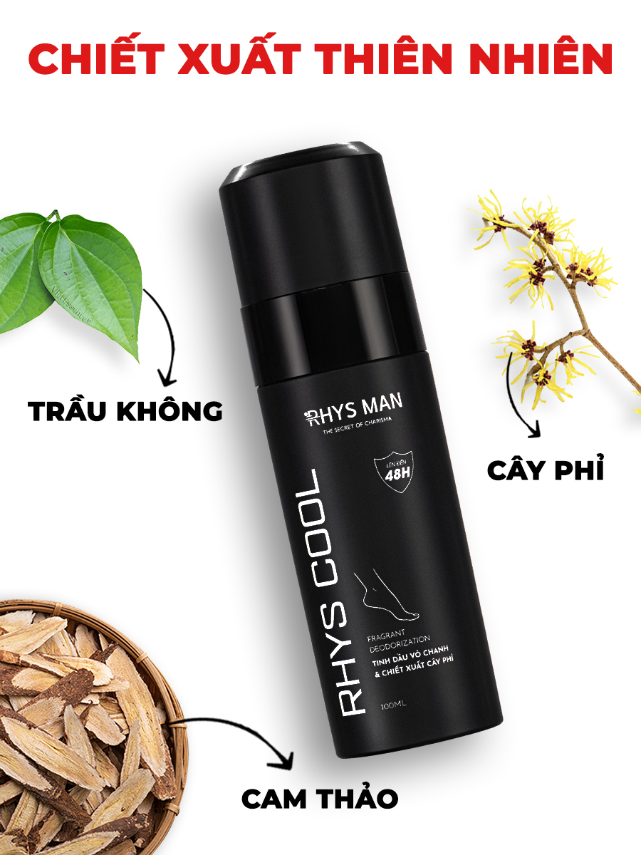 Mô tả Combo Lăn khử mùi nam 50ml & Xịt khử mùi chân 100ml & Body mist nam 120ml RHYS MAN - 3