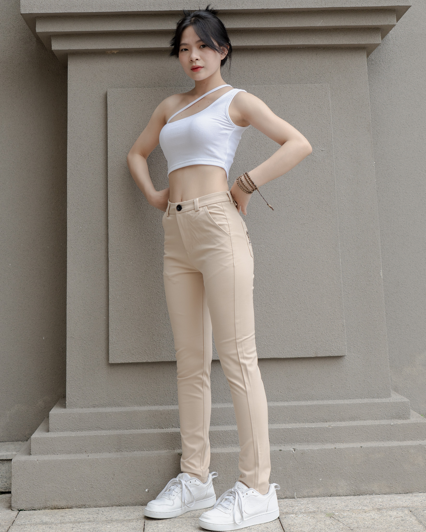 Mô tả Quần kaki nữ KQ STYLING ống đứng ôm dáng co giãn 4 chiều mềm mịn Kem Vàng cao cấp - 1