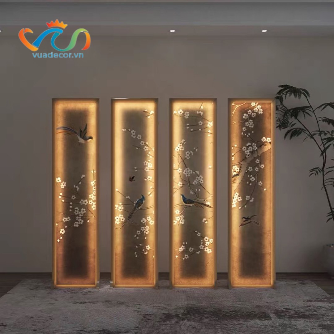 Set 46 Vách bình phong In Tranh CÓ LED VUADECOR cao cấp nhiều mẫu mã