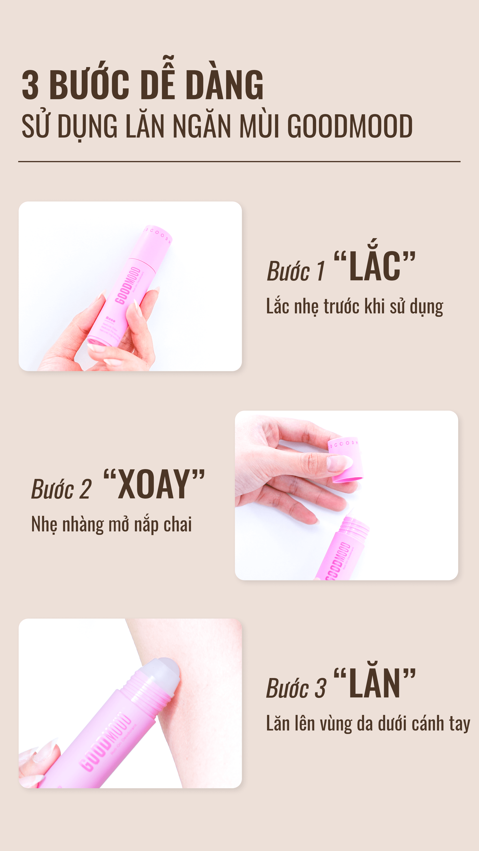 Mô tả Lăn Khử Mùi Nước Hoa Nữ Thơm Lâu Dưỡng Ẩm Giảm Thâm BFO GOODMOOD 20ml Hiệu Quả 48h Không Ố Vàng Áo - 6