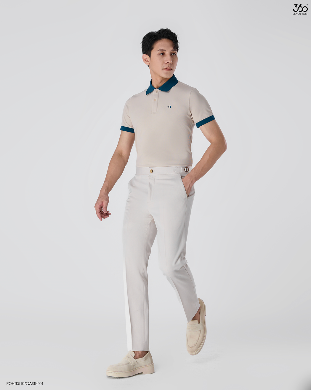 Mô tả Áo polo nam trơn cổ bẻ phối màu trẻ trung năng động thương hiệu 360 Boutique chất liệu cao cấp co giãn - POHTK510 - 1