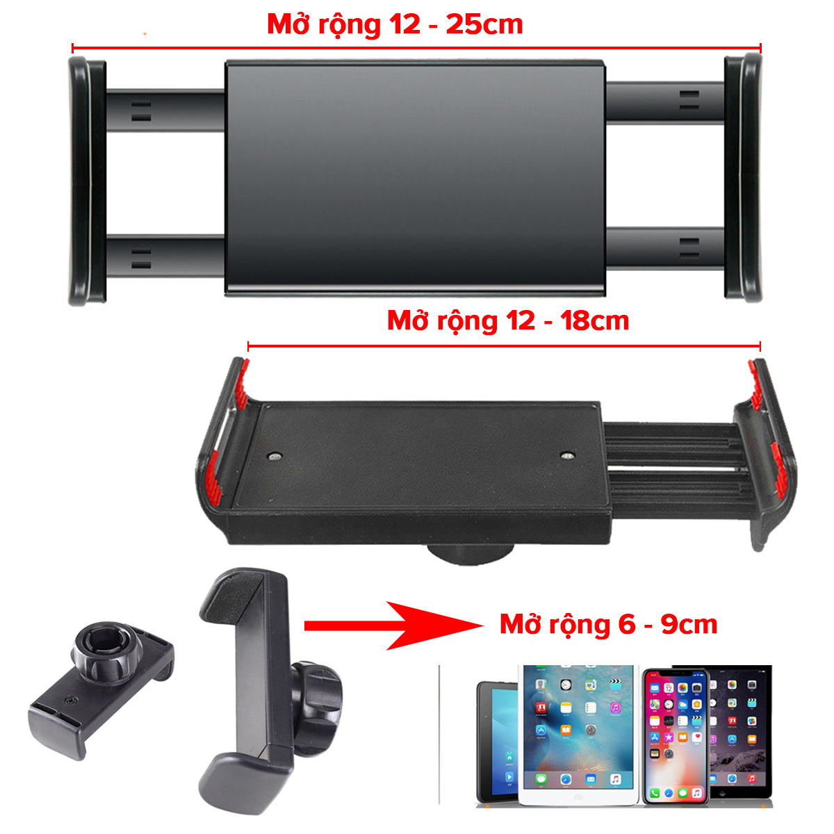 Mô tả Giá Đỡ Điện Thoại, Máy Tính Bảng, Ipad Mở Rộng Đến 25cm Có Kẹp Bàn Khung Kim Loại 35cm Xoay 360 Độ Chính Hãng Amalife - 9