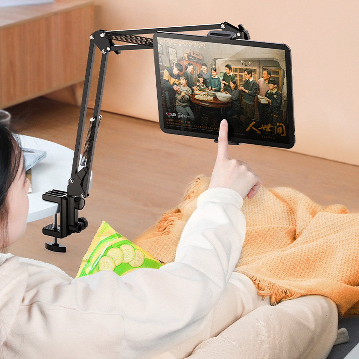 Mô tả Giá Đỡ Điện Thoại, Máy Tính Bảng, Ipad Mở Rộng Đến 25cm Có Kẹp Bàn Khung Kim Loại 35cm Xoay 360 Độ Chính Hãng Amalife - 10