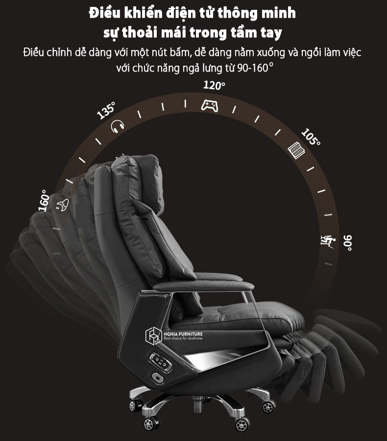Ghế Master Pro 3 ngả lưng 160 độ và gác chân