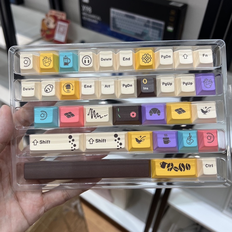Bộ keycap Chocolate Donut loại mới PBT dyesub kẹo ngọt chất lượng cao ...