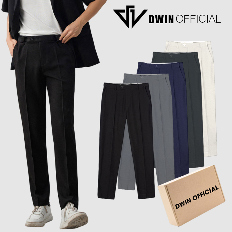 Mô tả Quần tây nam DWIN dáng baggy vải âu cao cấp không xù co dãn hàn quốc xuông ống rộng - 2