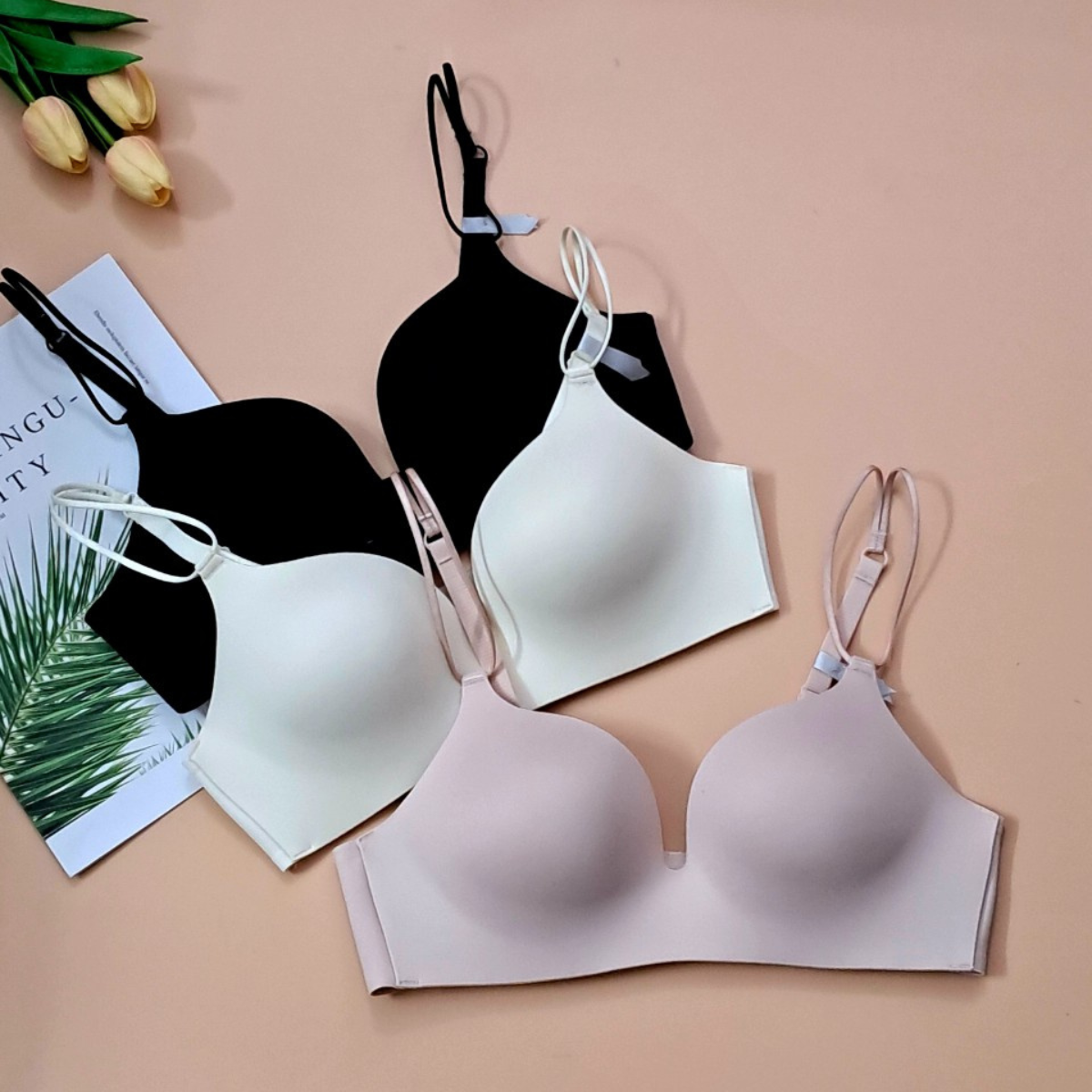 Mô tả Áo ngực không gọng nữ VICCI mút đúc dày 3cm không đường may nâng đẩy ngực cao cấp AV.240 nhiều màu - 3