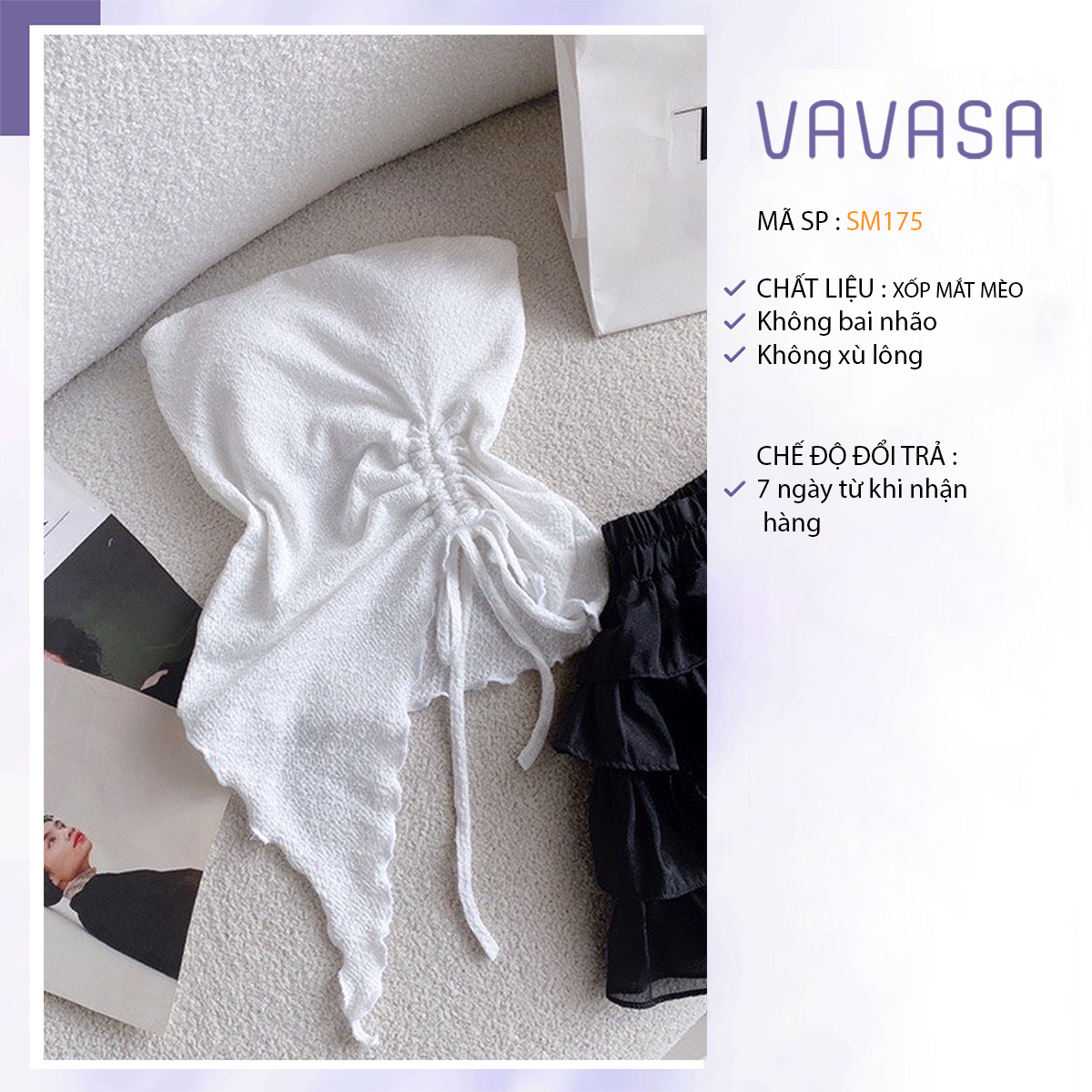 Áo ống tà lệch xẻ rút dây eo VAVASA SM176 | Shopee Việt Nam