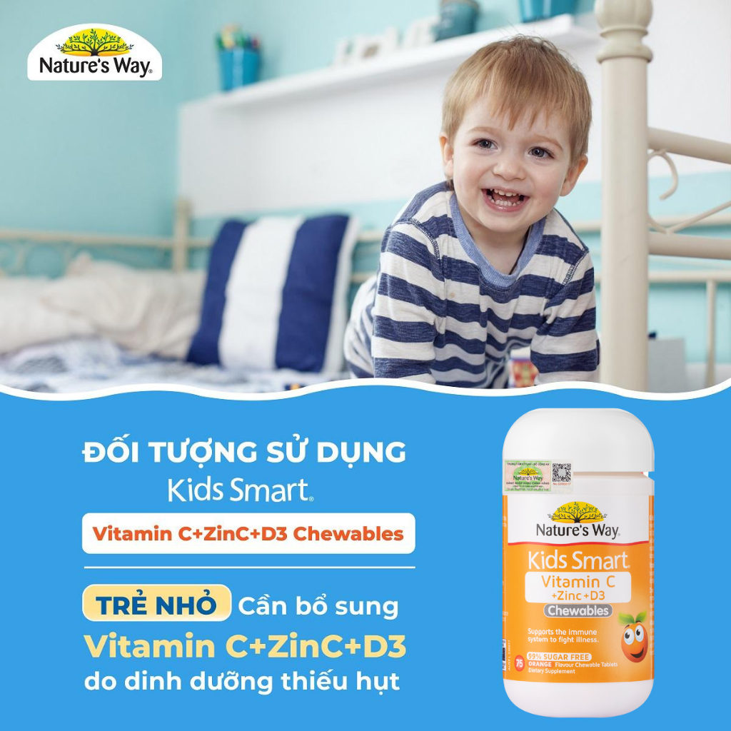Mô tả Viên Nhai Nature’s Way Kids Smart Vitamin C+ZinC+D3 Chewable Tablets Bổ Sung Vitamin Cho Bé Phát Triển Toàn Diện 75 Viên - 6