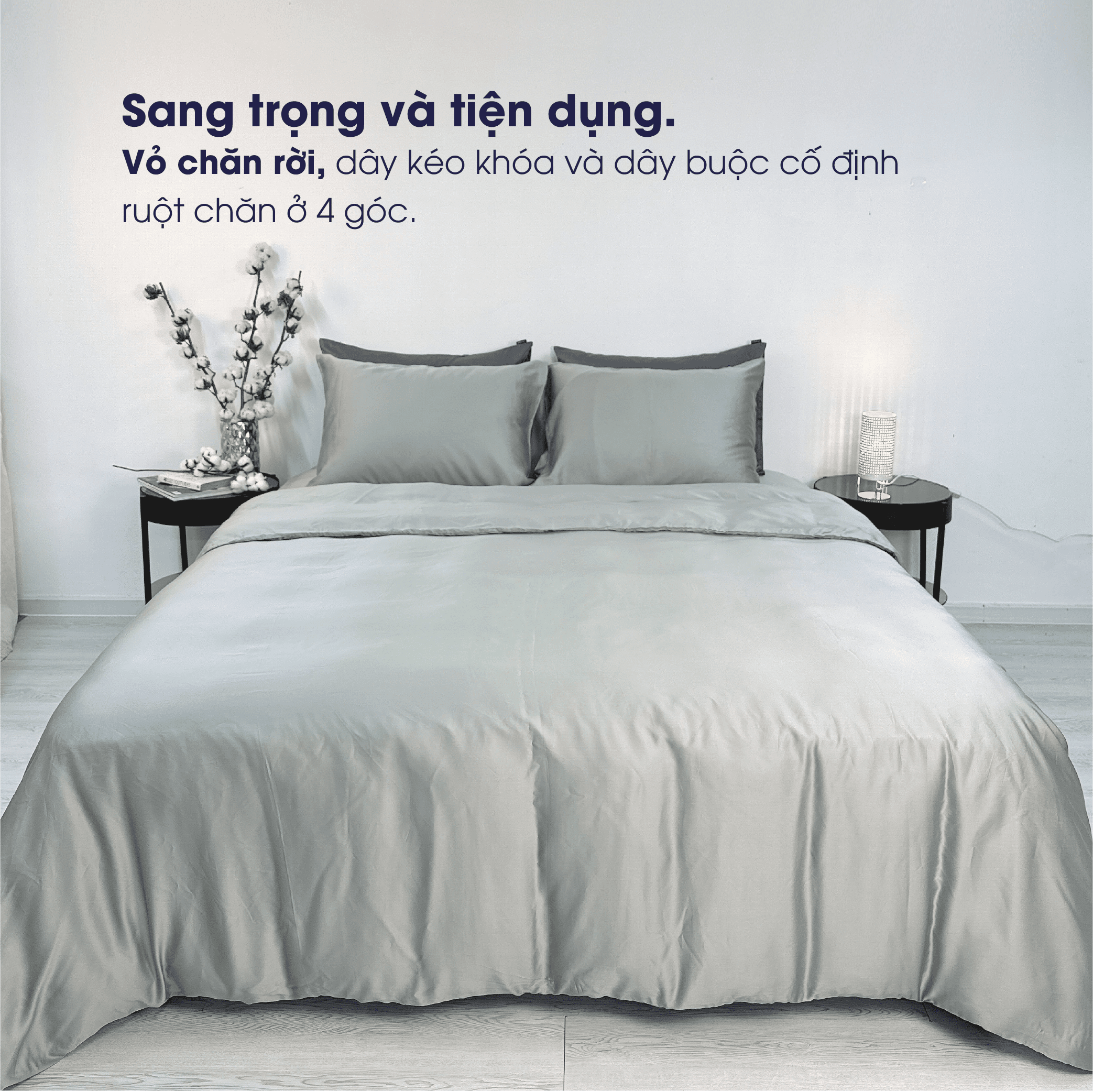 Mô tả Bộ 4 món ga gối Tencel Châu Âu Changmi Bedding cao cấp siêu mềm mượt và mát lạnh. Tencel chính hãng Lenzing - 3