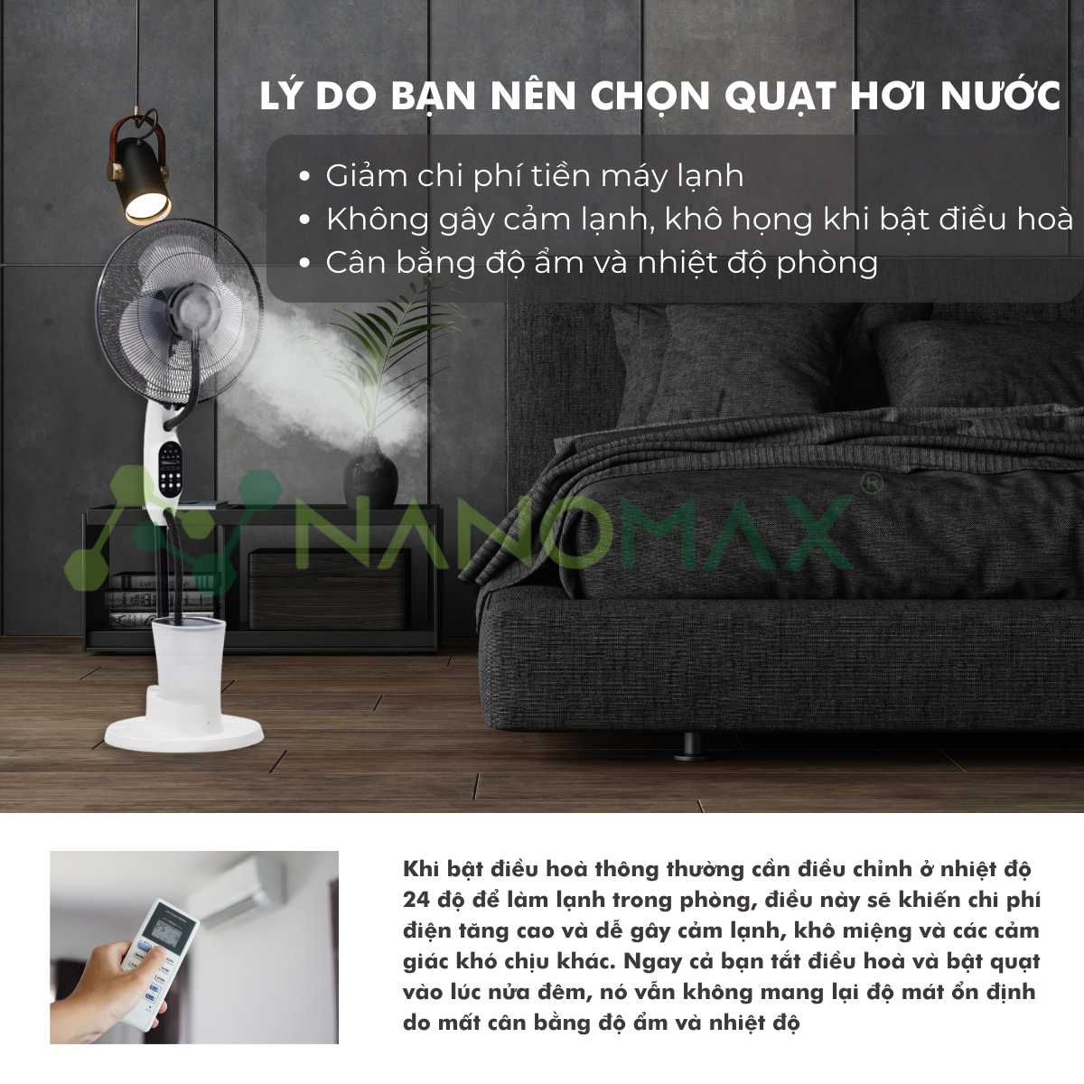 Quạt Hơi Nước NANOMAX QN 09