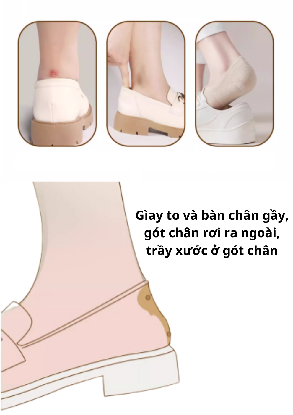 Mô tả Miếng Dán Lót Gót Giày 5D Chống Rộng MINSU M5510 Lót Đệm Có Hạt Silicon Bảo Vệ, Chống Trầy Cho Giày Cao Gót Thể Thao - 4