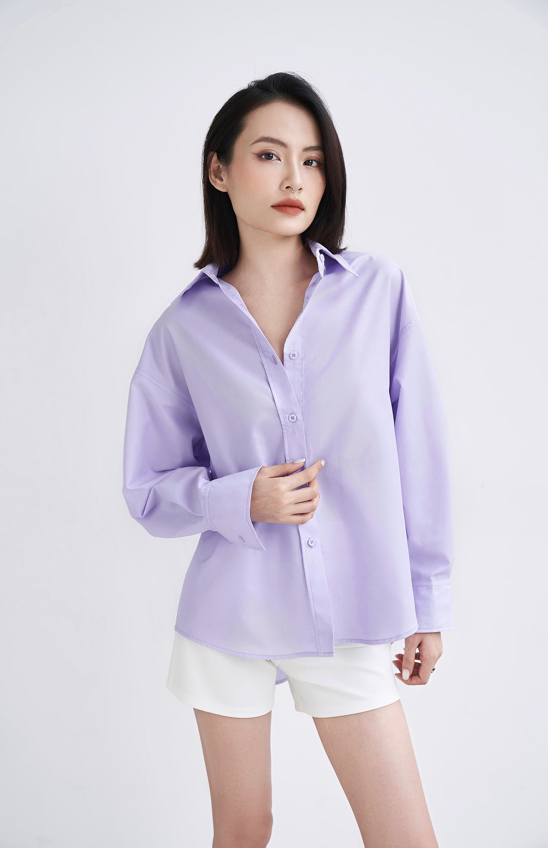 Áo sơ mi tím pastel GILLEE FAS293