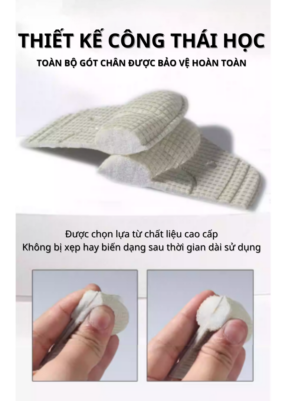 Mô tả Miếng Dán Lót Gót Giày Điều Chỉnh Kích Cỡ MINSU M5511 Thu Nhỏ Cho Giày Lớn, Chống Trượt và Ma Sát Gót Chân - 5