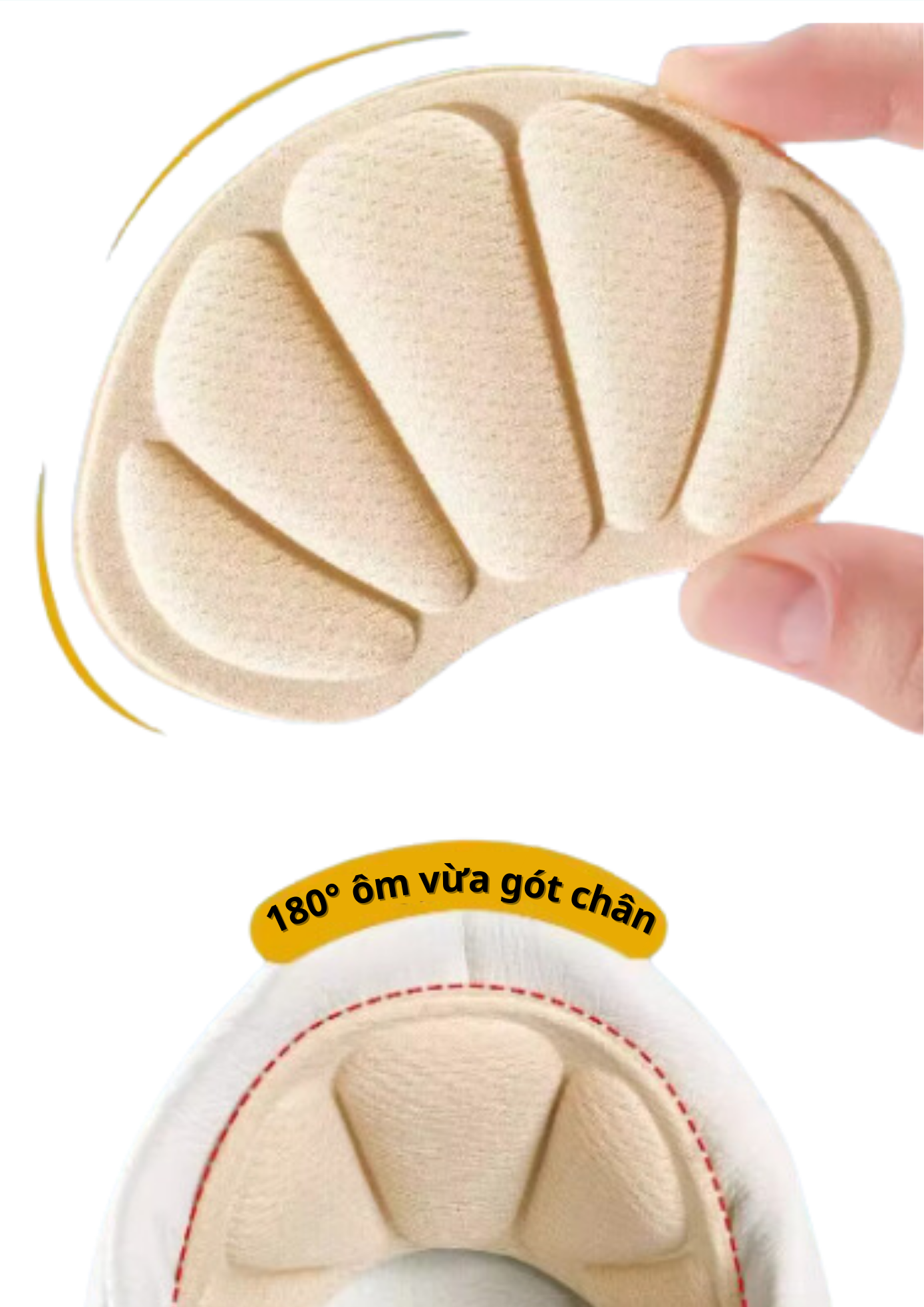 Mô tả Miếng Dán Lót Gót Giày Vỏ Sò MINSU M5514 Đệm Chống Trầy Chân, Bị Rộng Chuyên Cho Giày Cao Gót, Thể Thao Nữ - 3