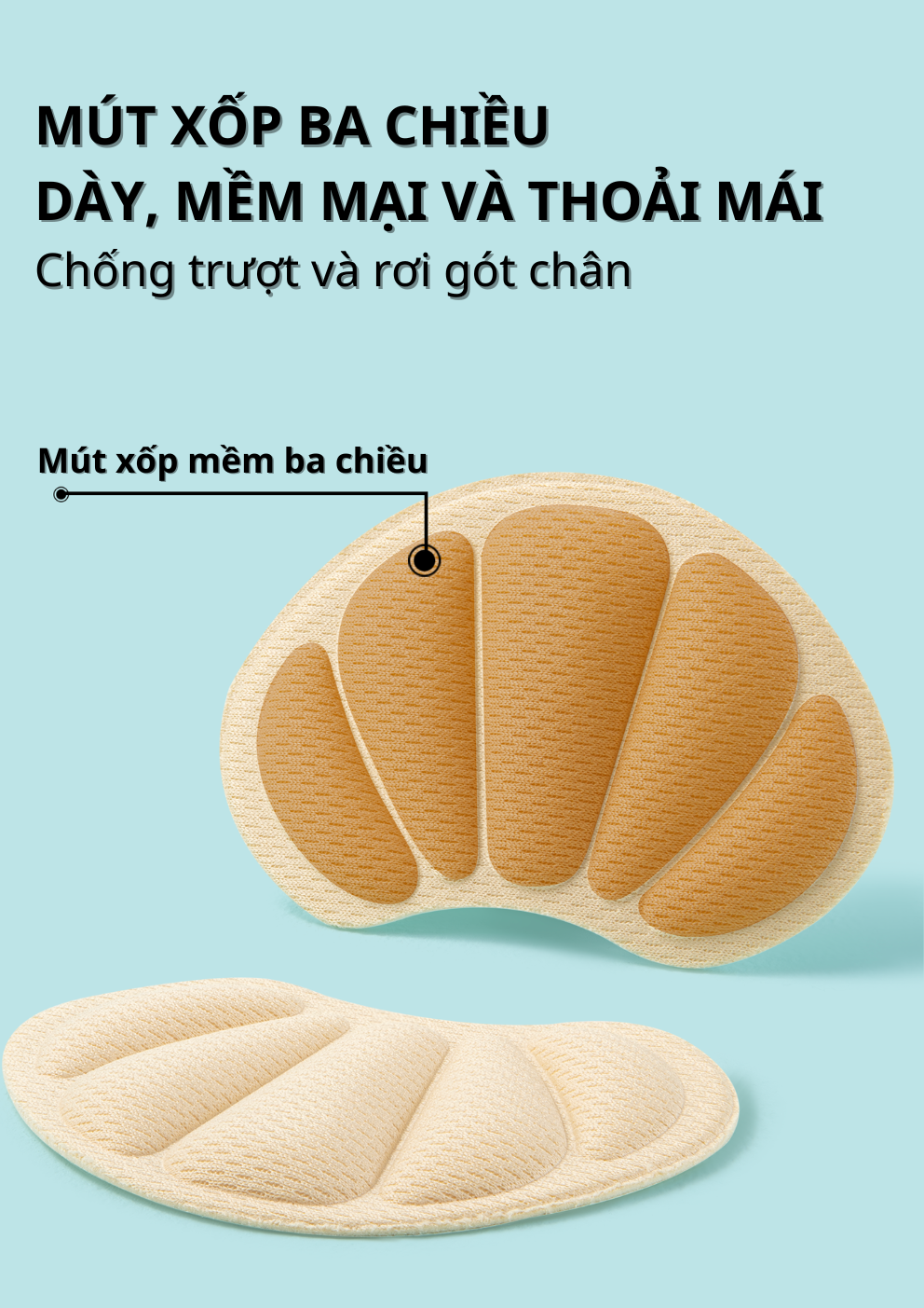 Mô tả Miếng Dán Lót Gót Giày Vỏ Sò MINSU M5514 Đệm Chống Trầy Chân, Bị Rộng Chuyên Cho Giày Cao Gót, Thể Thao Nữ - 6