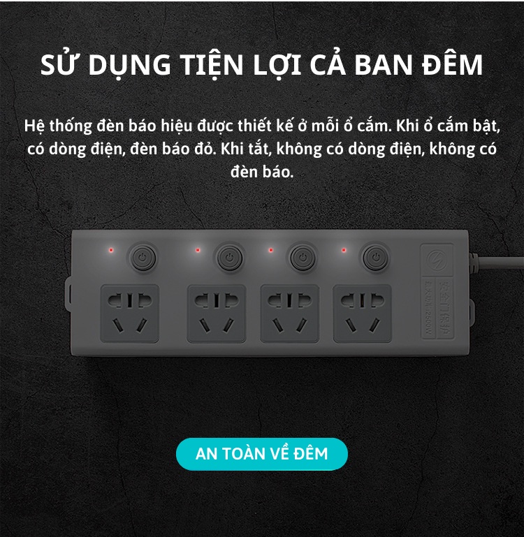 Ổ điện đa năng Kaidoko icaros SH01 cổng usb dây dài 4m chốt khóa độc ...