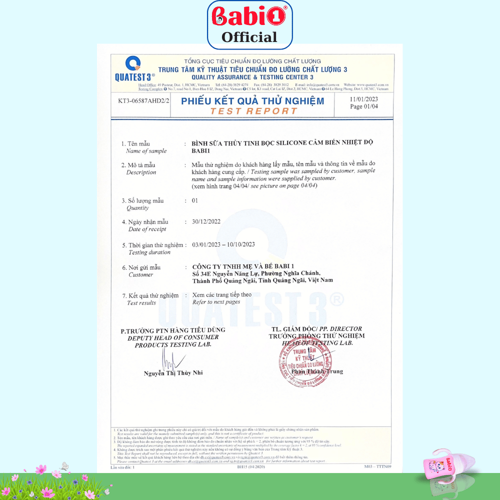 Bình Sữa Thủy Tinh Babi1 Cảm Biến Nhiệt Chống Sặc Có Tay Cầm 240ml ...