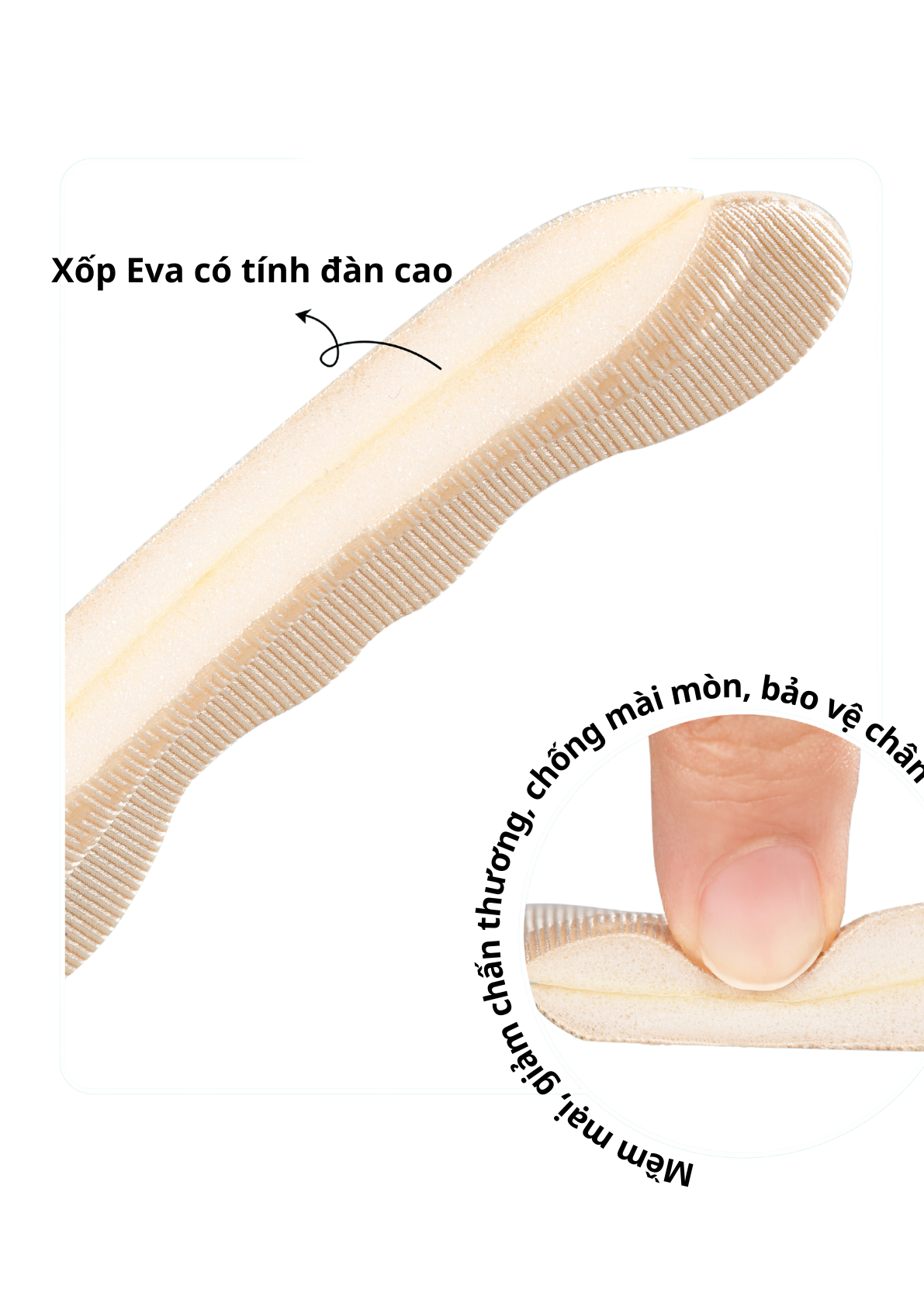 Mô tả Miếng Dán Gót Giày 4D MINSU M5515 Lót Đệm Có Hạt Silicon Bảo Vệ, Chống Trầy, Rớt Gót Chân,Giảm Size Giày Cao Gót Bị Rộng - 2