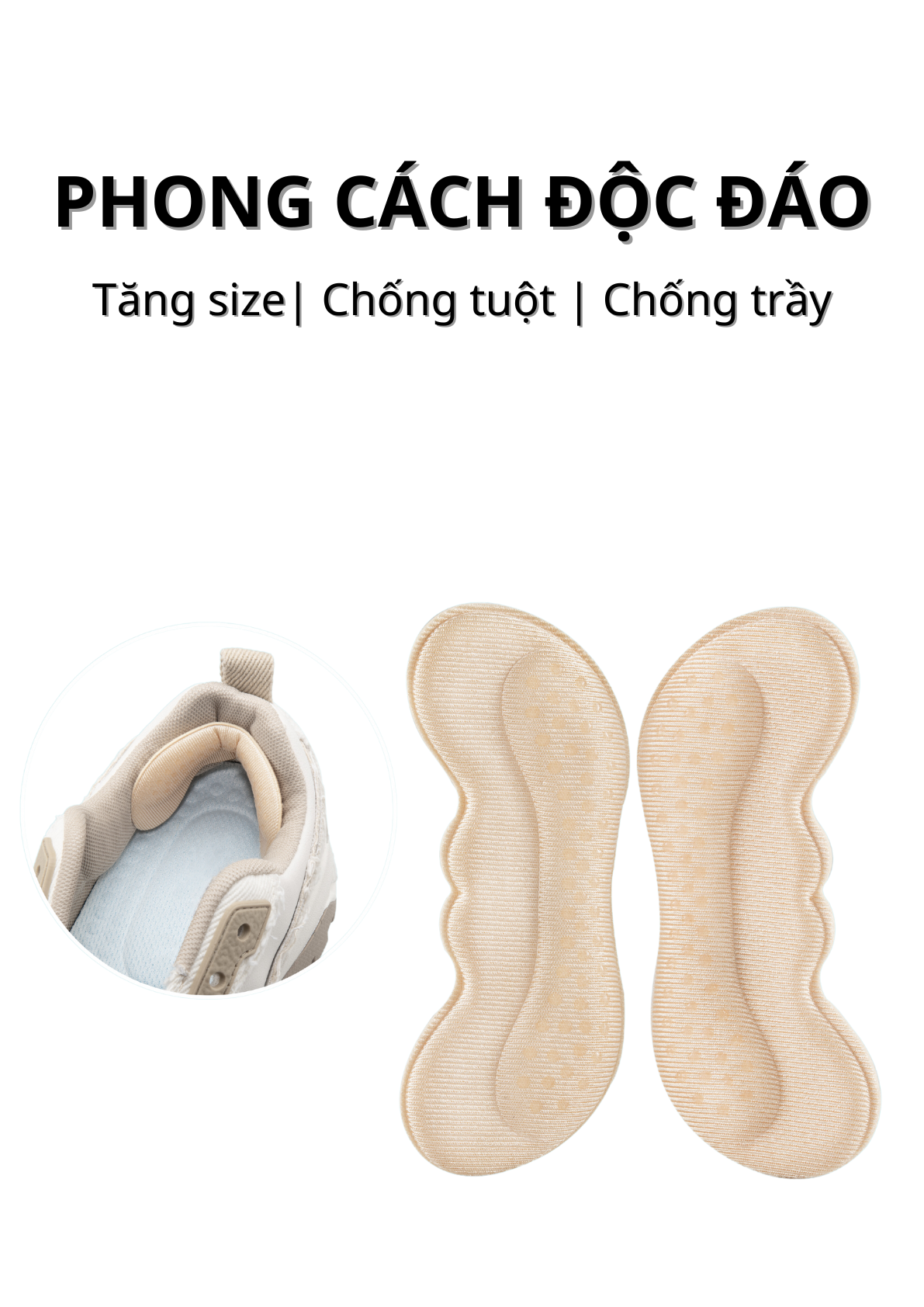 Mô tả Miếng Dán Gót Giày 4D MINSU M5515 Lót Đệm Có Hạt Silicon Bảo Vệ, Chống Trầy, Rớt Gót Chân,Giảm Size Giày Cao Gót Bị Rộng - 6