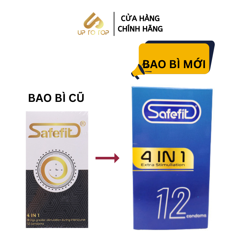Mô tả Bao Cao Su SAFEFIT 4in1 Kéo Dài Thời Gian Gai Gân Thiết Kế Siêu Mỏng Ôm Trọn Hộp 12 bao +Tặng Hộp 3 - 3