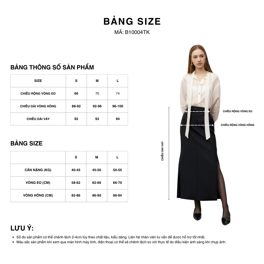 Mô tả Chân váy maxi MONO TALK dáng xuông xẻ tà hai bên poplin dày MOF23W-B10004TK - 1
