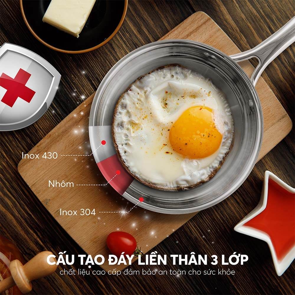 Cấu tạo 3 lớp chảo Elmich Trimax