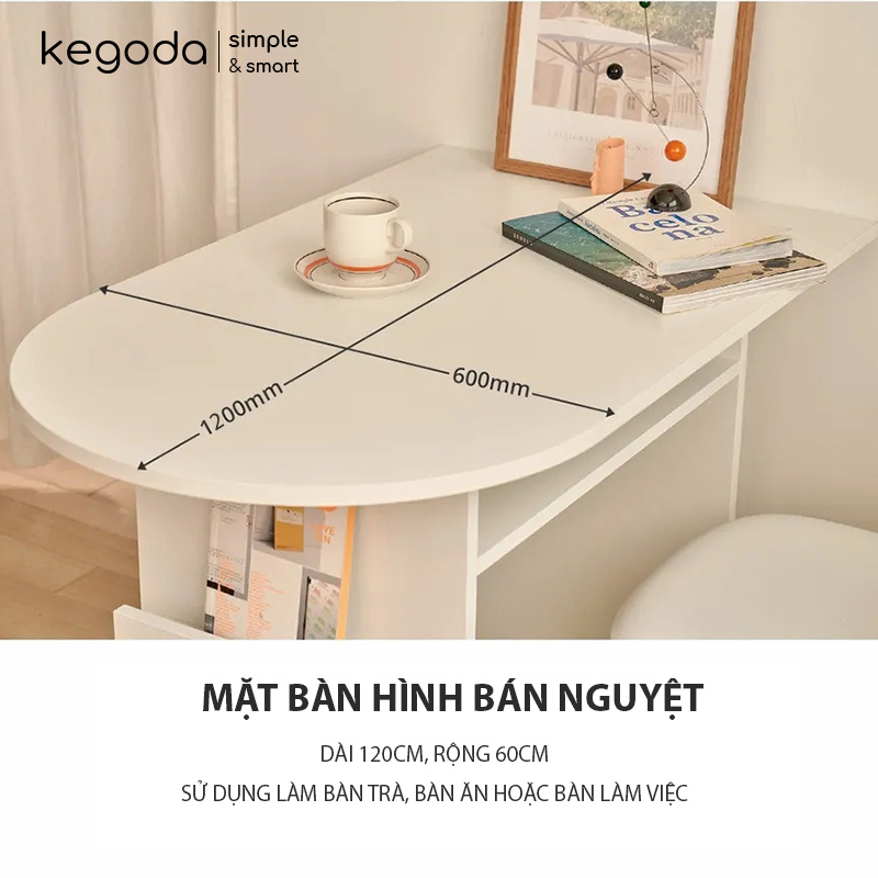 Ứng dụng bàn gỗ bán nguyệt KEGODA KGD91