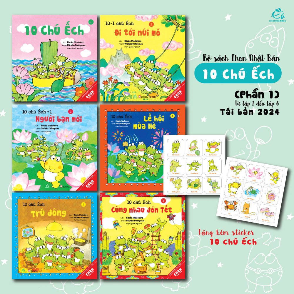 Mô tả Sách Ehon Nhật Bản - 10 Chú Ếch Đủ 3 Phần (Tái Bản Mới Nhất) - 4