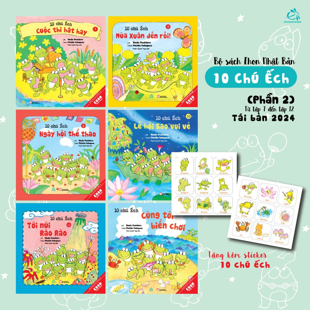 Mô tả Sách Ehon Nhật Bản - 10 Chú Ếch Đủ 3 Phần (Tái Bản Mới Nhất) - 5