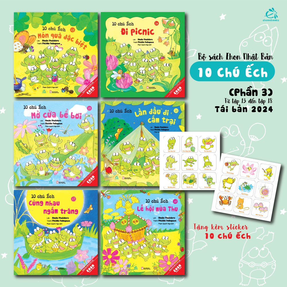 Mô tả Sách Ehon Nhật Bản - 10 Chú Ếch Đủ 3 Phần (Tái Bản Mới Nhất) - 6