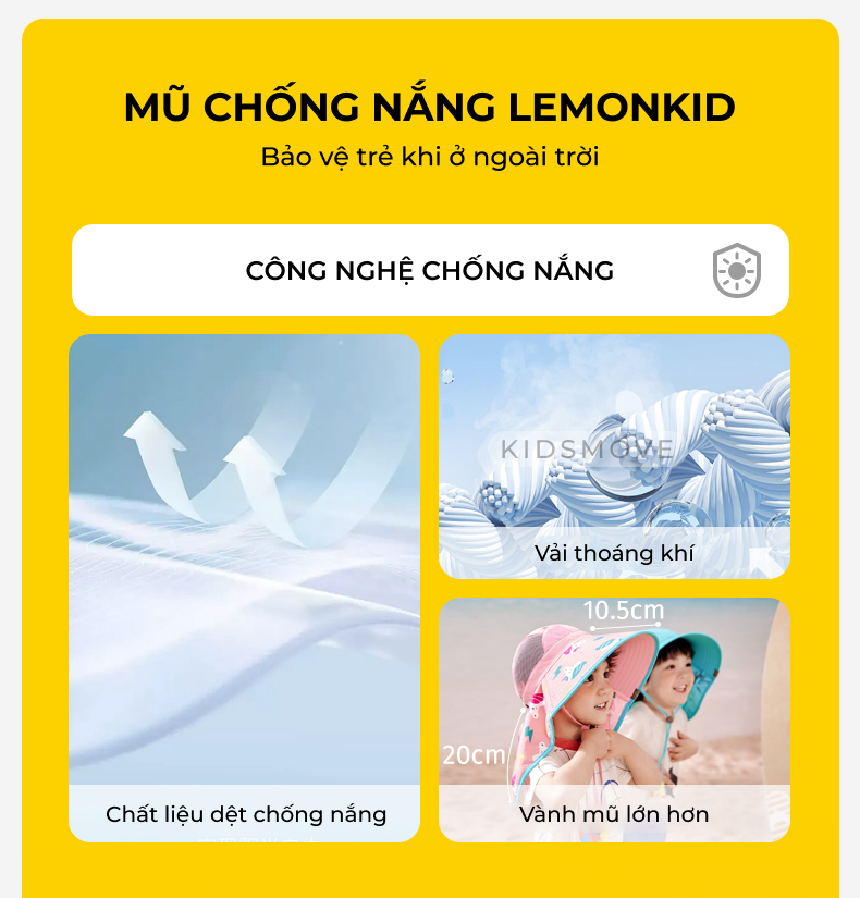 Mũ chống nắng Lemonkid UPF 2000+