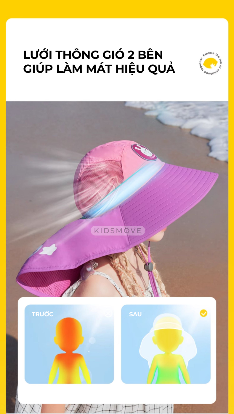 Mũ chống nắng Lemonkid dễ gấp gọn