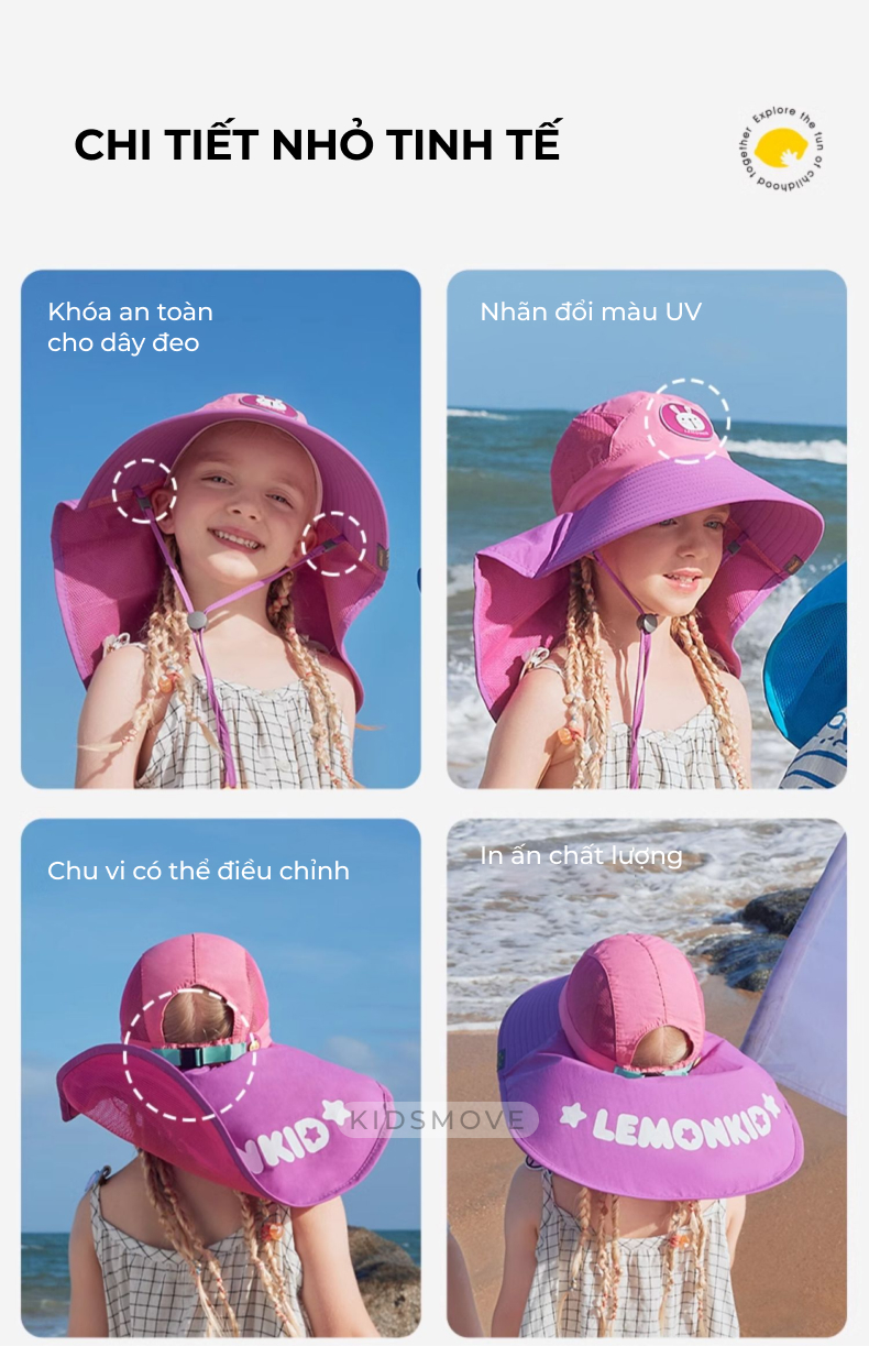 Mũ chống nắng Lemonkid chất liệu an toàn